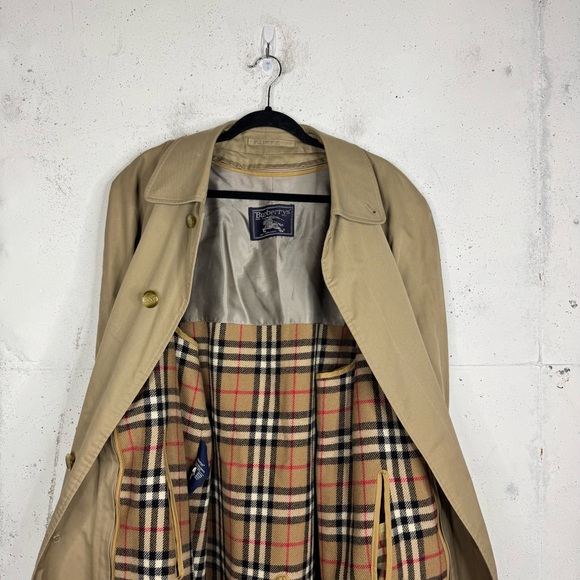 Burberrys Of London Khaki Mens Nova Check Trench Coat Jacket 44 Reg - Picture 9 of 14